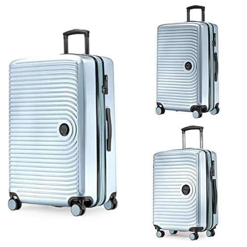 Hauptstadtkoffer Mitte - Set of 3 Suitcases - Hand Luggage Suitcase 55 cm, Medium Suitcase 68 cm + Large Travel Suitcase 77 cm, Hard Shell ABS, TSA - Pool Blue