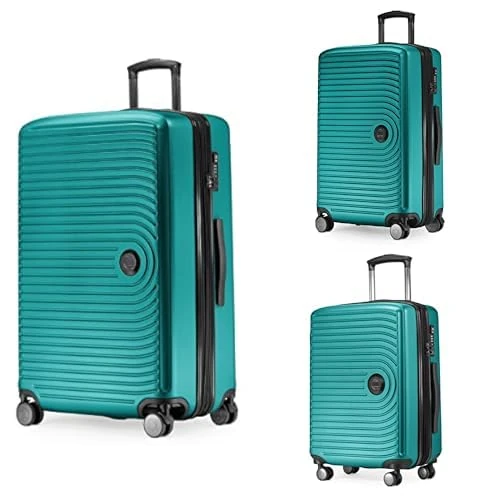 Hauptstadtkoffer Mitte - Set of 3 Suitcases - Hand Luggage Suitcase 55 cm, Medium Suitcase 68 cm + Large Travel Suitcase 77 cm, Hard Shell ABS, TSA - Turquoise