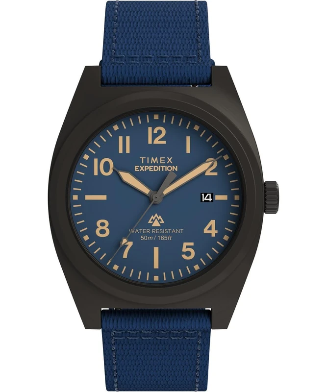Timex Men's Expedition Capstone 39 mm Quartz Watch - Blue eco-Conscious Material Strap with Blue Dial TW2Y18200