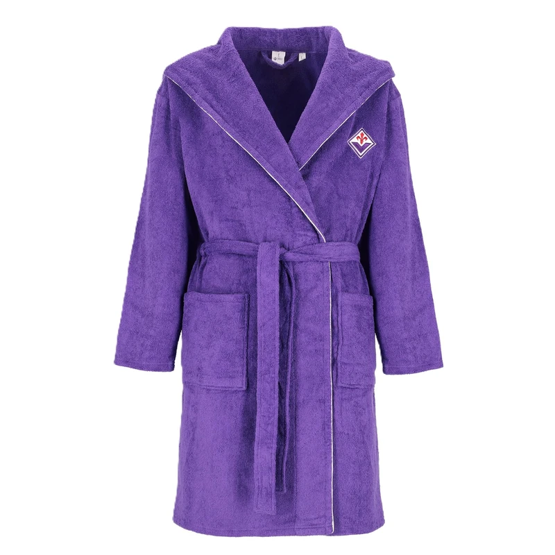 ACF Fiorentina Adult Hooded Bathrobe, Size S - Image 1