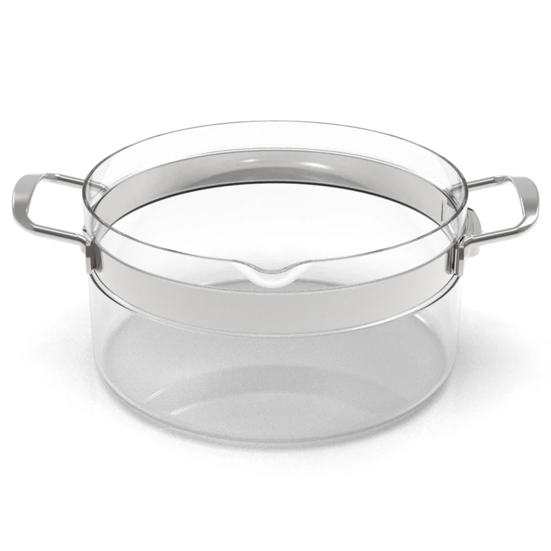 Belissam – Glass Pot with Lid – 4.2 L Capacity – Diameter 24 cm – H 12 cm – 50% Recycled Borosilicate Glass – Transparent, Stylish & Design to Serve Directly to The Table – All Hobs & Oven