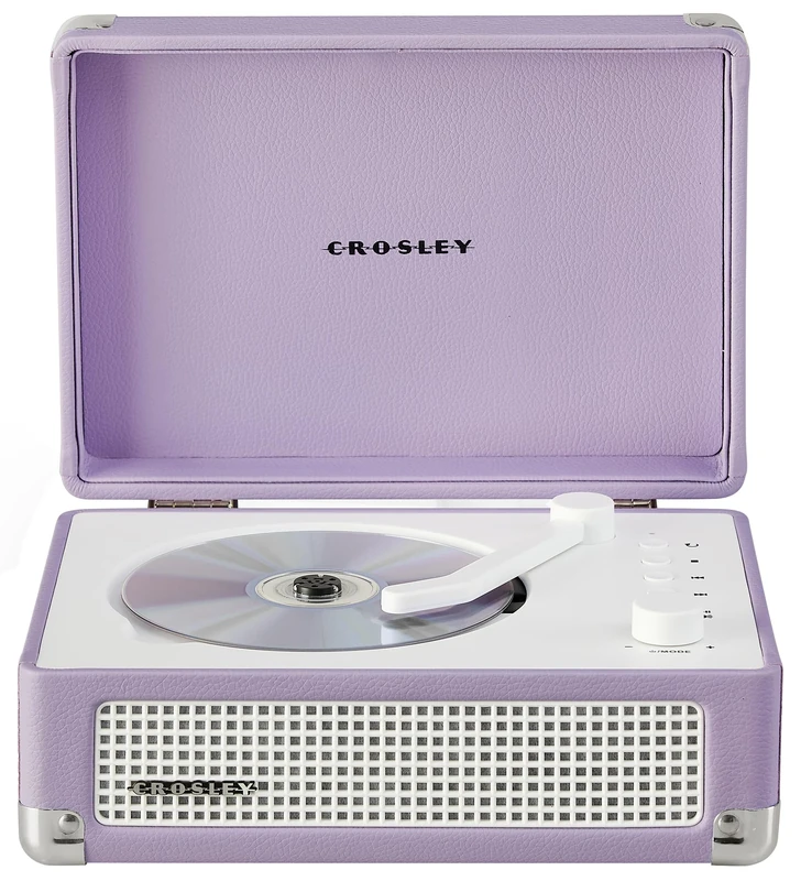 Crosley Cruiser Portable CD Player with Bluetooth, Built-In Stereo Speakers & FM Radio – Rechargeable CD Players for Home, Office & Travel with Headphone Jack, Aux Input - Vintage Suitcase Design