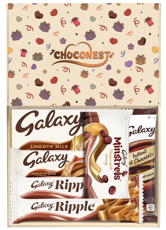 Choconest Letterbox Chocolate Hamper | Filled with Galaxy Smooth Milk Bars & Minstrels | Chocolate Gift Box for Mother, Father, Children, Teacher | Chocolate Treat Box Surprise (Standard, Galaxy 1)