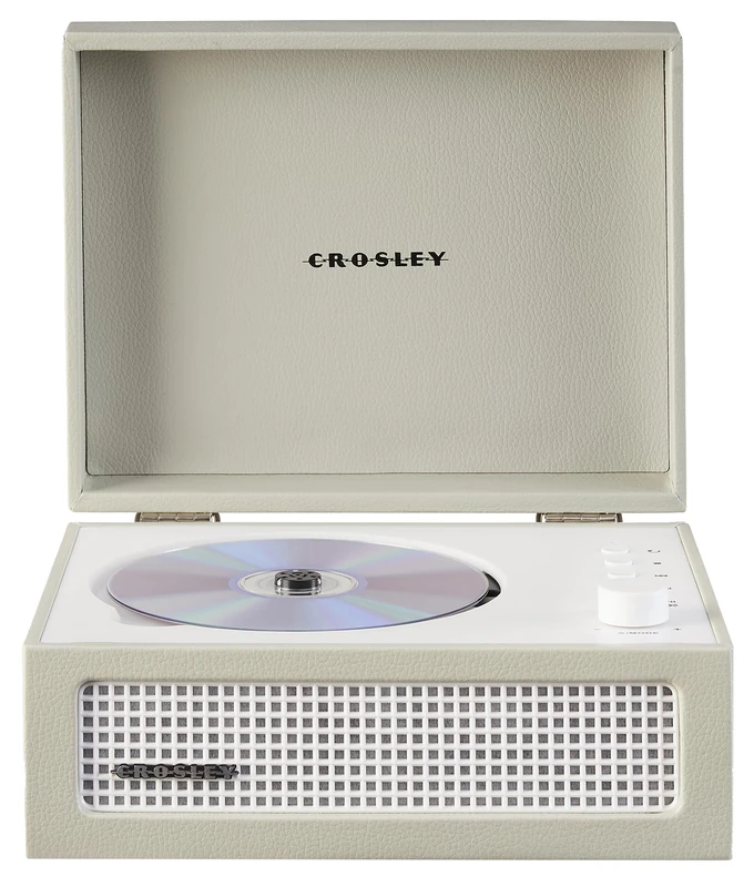 Crosley Voyager Portable CD Player with Bluetooth, Built-In Stereo Speakers & FM Radio – Rechargeable CD Players for Home, Office & Travel with Headphone Jack, Aux Input - Vintage Suitcase Design