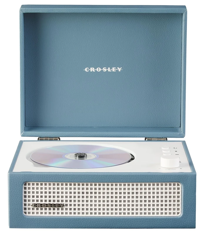 Crosley Voyager Portable CD Player with Bluetooth, Built-In Stereo Speakers & FM Radio – Rechargeable CD Players for Home, Office & Travel with Headphone Jack, Aux Input - Vintage Suitcase Design