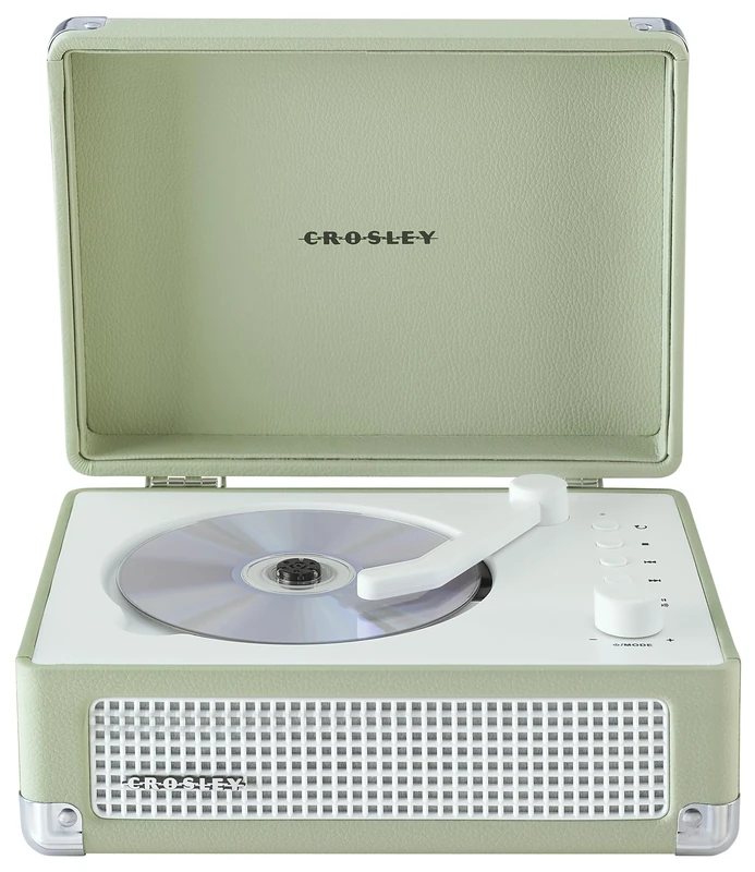 Crosley Cruiser Portable CD Player with Bluetooth, Built-In Stereo Speakers & FM Radio – Rechargeable CD Players for Home, Office & Travel with Headphone Jack, Aux Input - Vintage Suitcase Design