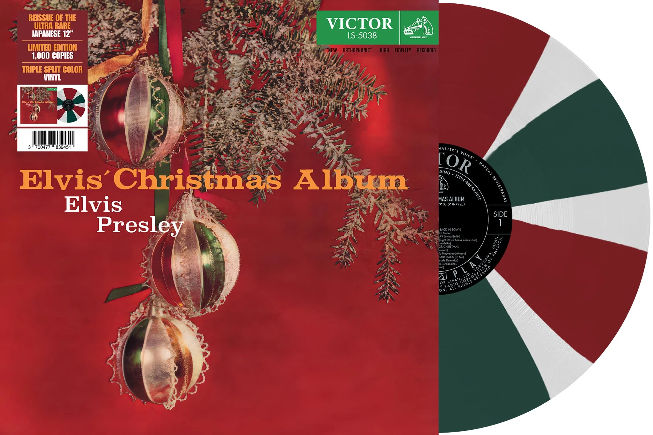 ELVIS' CHRISTMAS ALBUM (JAPAN) (RED/WHITE/GREEN VINYL) [VINYL]