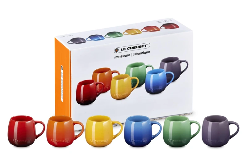 LE CREUSET Stoneware Rainbow Set of 6 Mugs