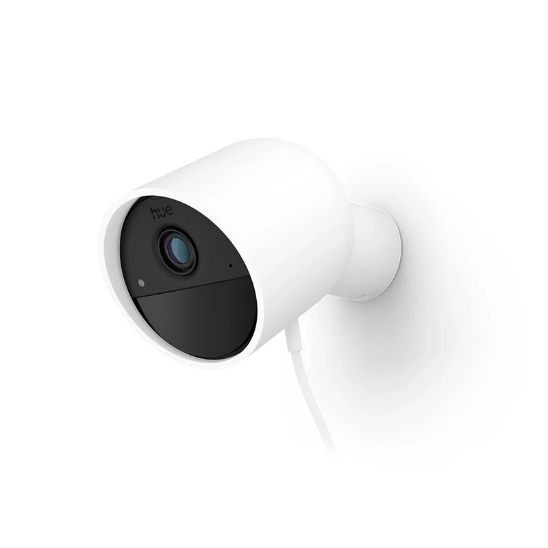Philips Hue Secure Wired Camera, 2K Video Resolution, Triggers Notifications, Seamless Integration Lights, Continuous Power with Wired Connection, Indoor and Outdoor, White
