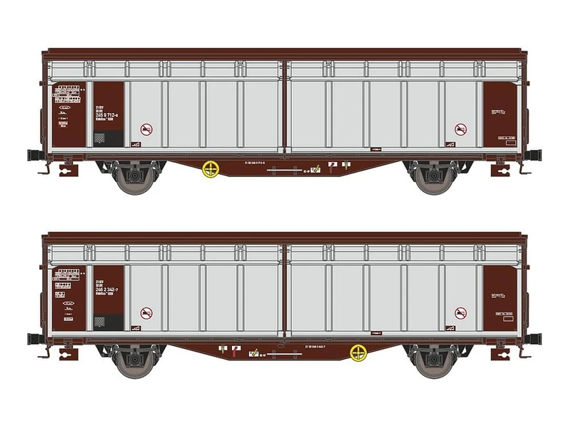 LEMKE Hobbytrain 81223441-Set of 2 Sliding Wall Trolley Hbbillns DR, Ep.IV-V - Track Width N - Image 1