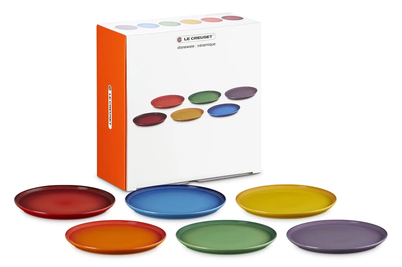 LE CREUSET Stoneware Coupe Set of 6 Dinner Plates
