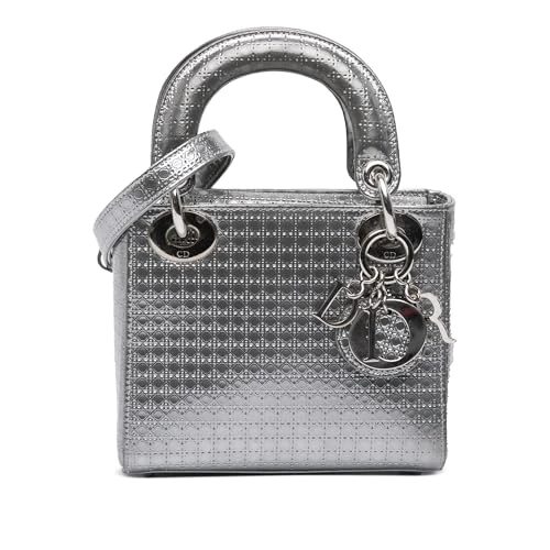 Dior Pre-Loved Mini Metallic Patent Microcannage Lady