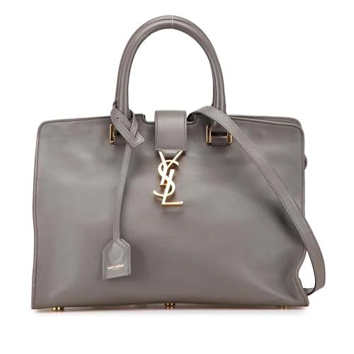 Yves Saint Laurent Pre-Loved Small Leather Monogram Cabas Satchel