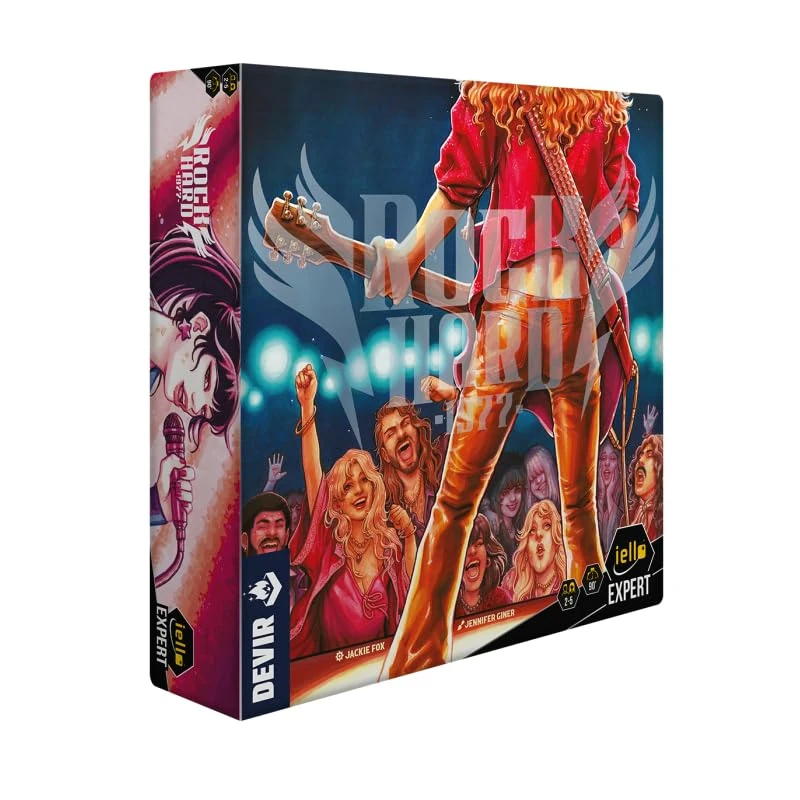 IELLO Expert Rock Hard 1977 – French Version – Board Game Expert Management & Strategy – Rock Star Career, Contracts, Concerts & Glory | 2-5 Players | 45-90 Min | Ages 14+