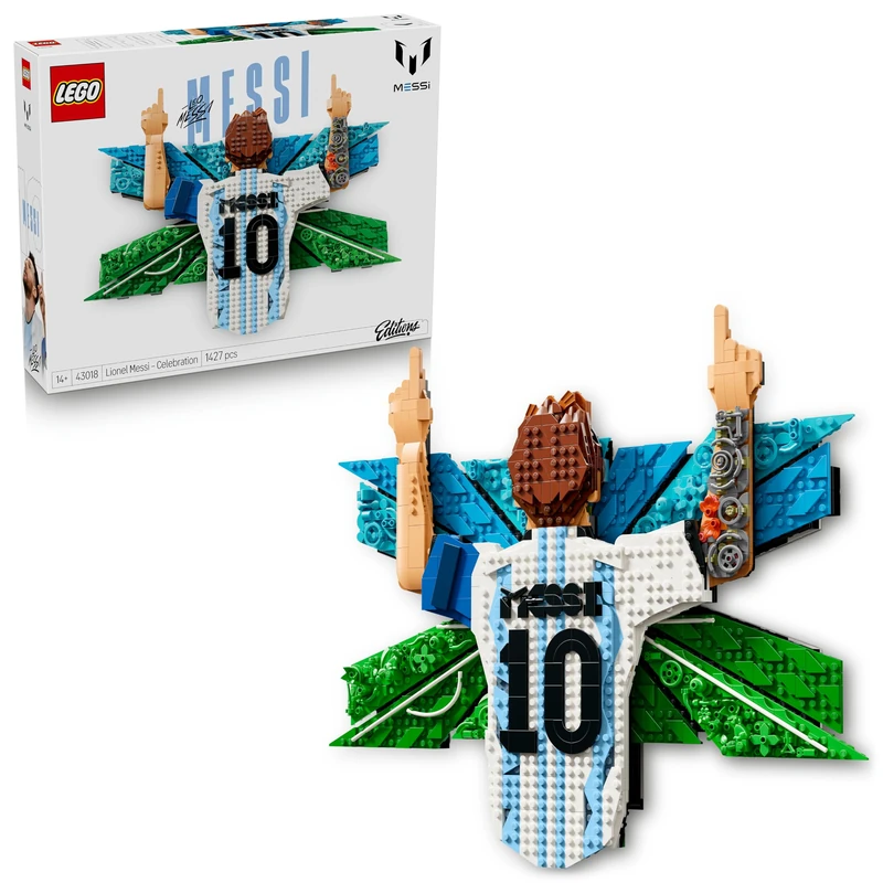LEGO Editions Lionel Messi – Celebration - 3D DIY Wall Art Set for Kids' Bedroom Decor - Football Gift for 14+ Year Old Teenage Boys, Girls & Adult Sports Fans - 43018 - Image 1