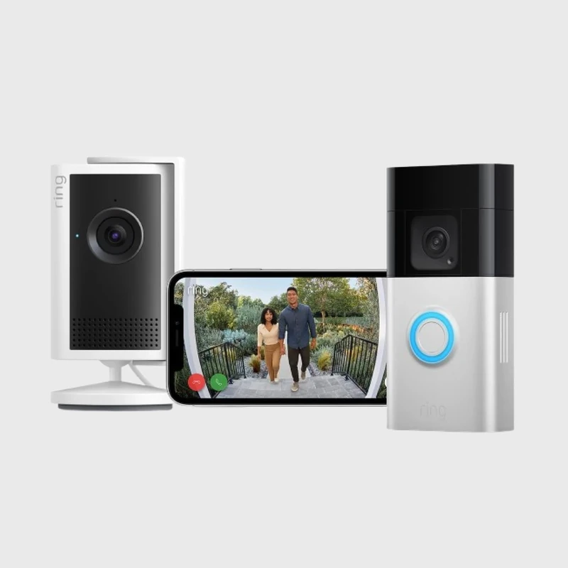 Ring Indoor Camera Plus with Battery Video Doorbell Plus | Plug-In Security Camera | Retinal 2K, up to 4x Enhanced Zoom, Low-Light Sight, DIY Install | 30-day free trial of Ring Subscription Plan