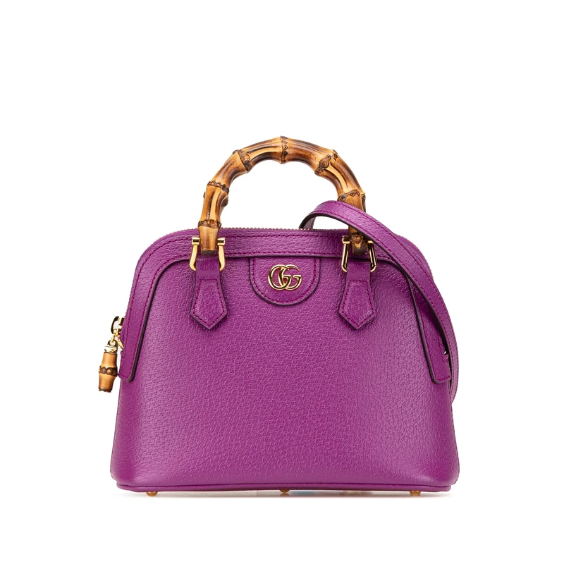 Gucci Pre-Loved Mini Dollar Calfskin Bamboo Diana Dome Satchel Handbag