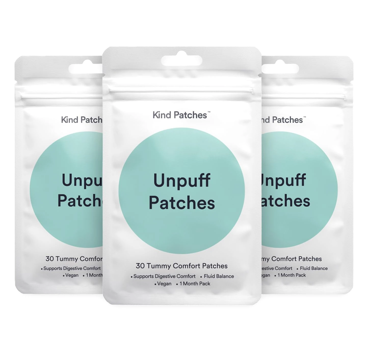 Kind Patches | Unpuff Patches | Detox Vitamin Patch with Dandelion & Ginger | Natural Herbal Supplement for Bloating, Water Retention & Digestive Support | 90 Vegan Patches, 3 Months Supply