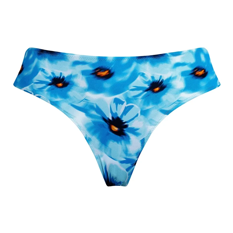 Vilebrequin, Mid Rise Bikini Bottom Poppies, S, Blue Topaz
