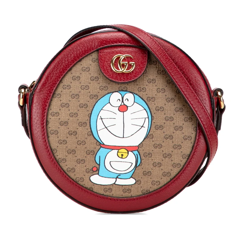 Gucci Pre-Loved Micro GG Supreme Doraemon Round Crossbody Bag - Image 1