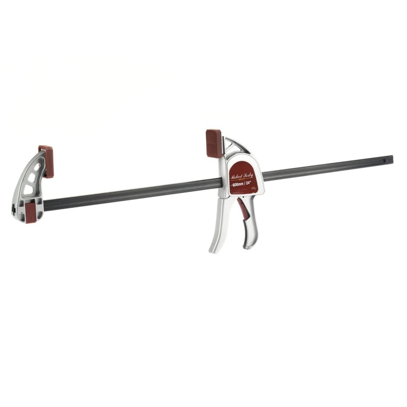 Robert Sorby Select Heavy Duty One Handed Bar Clamp 24" 600mm Quick Release Clamp and Spreader 300kgf Aluminium Body 85mm Throat Depth Soft Grip Handle