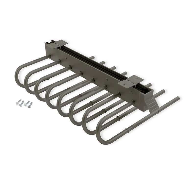 Emuca - Pull-out trouser rack, Left, Steel and Plastic, Titanium