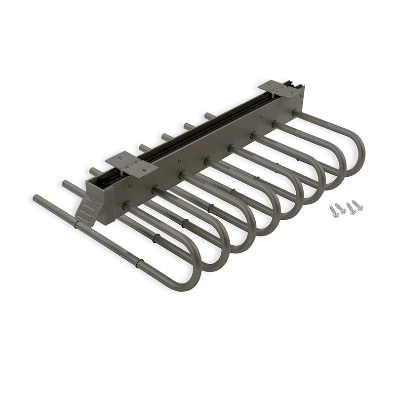 Emuca - Pull-out trouser rack, Right, Steel and Plastic, Titanium