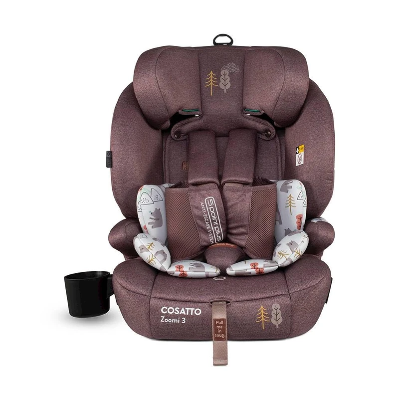 COSATTO Zoomi 3 iSize Car Seat - from 76cm up to 150cm (Approx.15 Months to 12 Years), ISOFIT, Adjustable Headrest, Side Impact Protection, Easy Install, R129 Tested (Bear Hug)