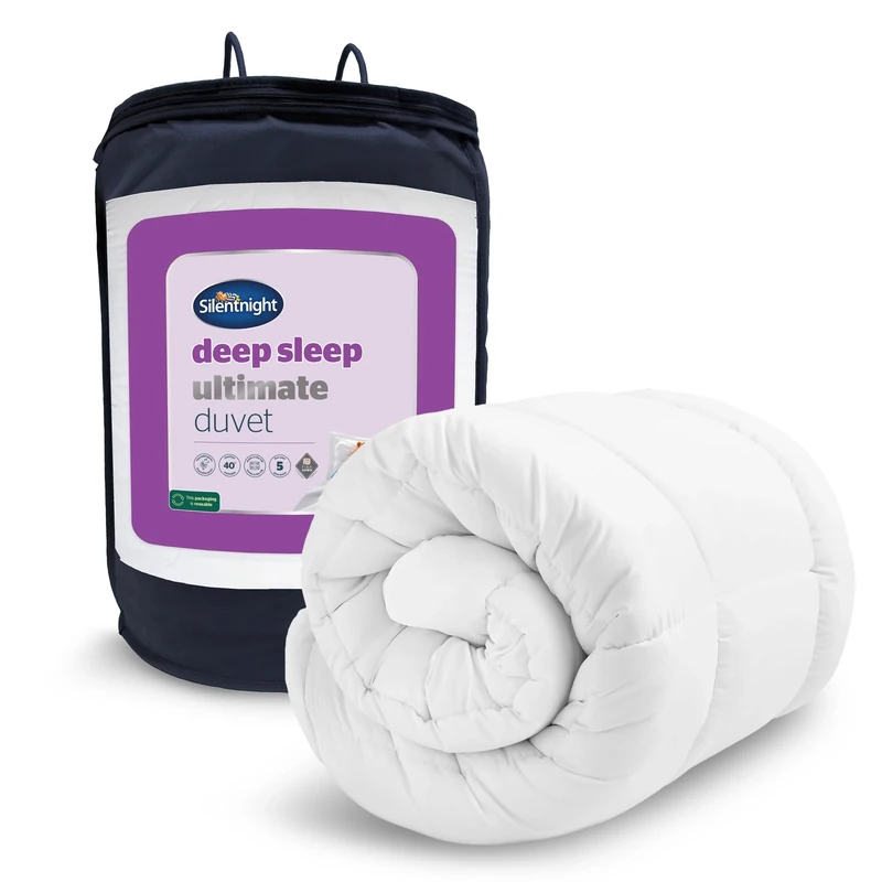 Silentnight Deep Sleep Ultimate 10.5 Tog Duvet - Luxurious Down-Like Fibadown Fibres Bed Quilt - Regulate Body Temperature - All Year Round Comfort - Soft Quilted Cover - Hypoallergenic, Double