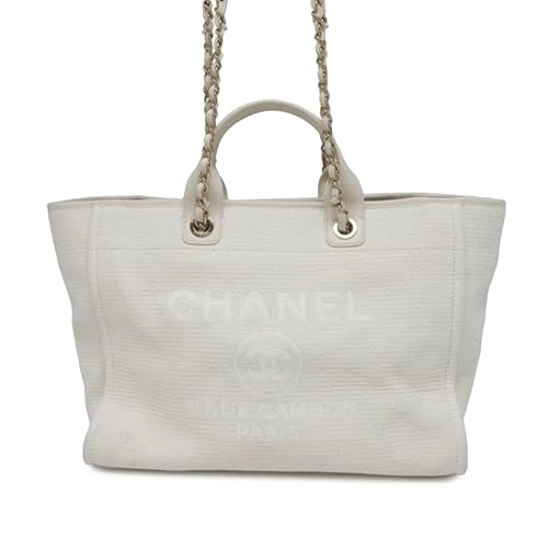 Chanel Pre-Loved Medium Canvas Square Stitch Deauville Tote