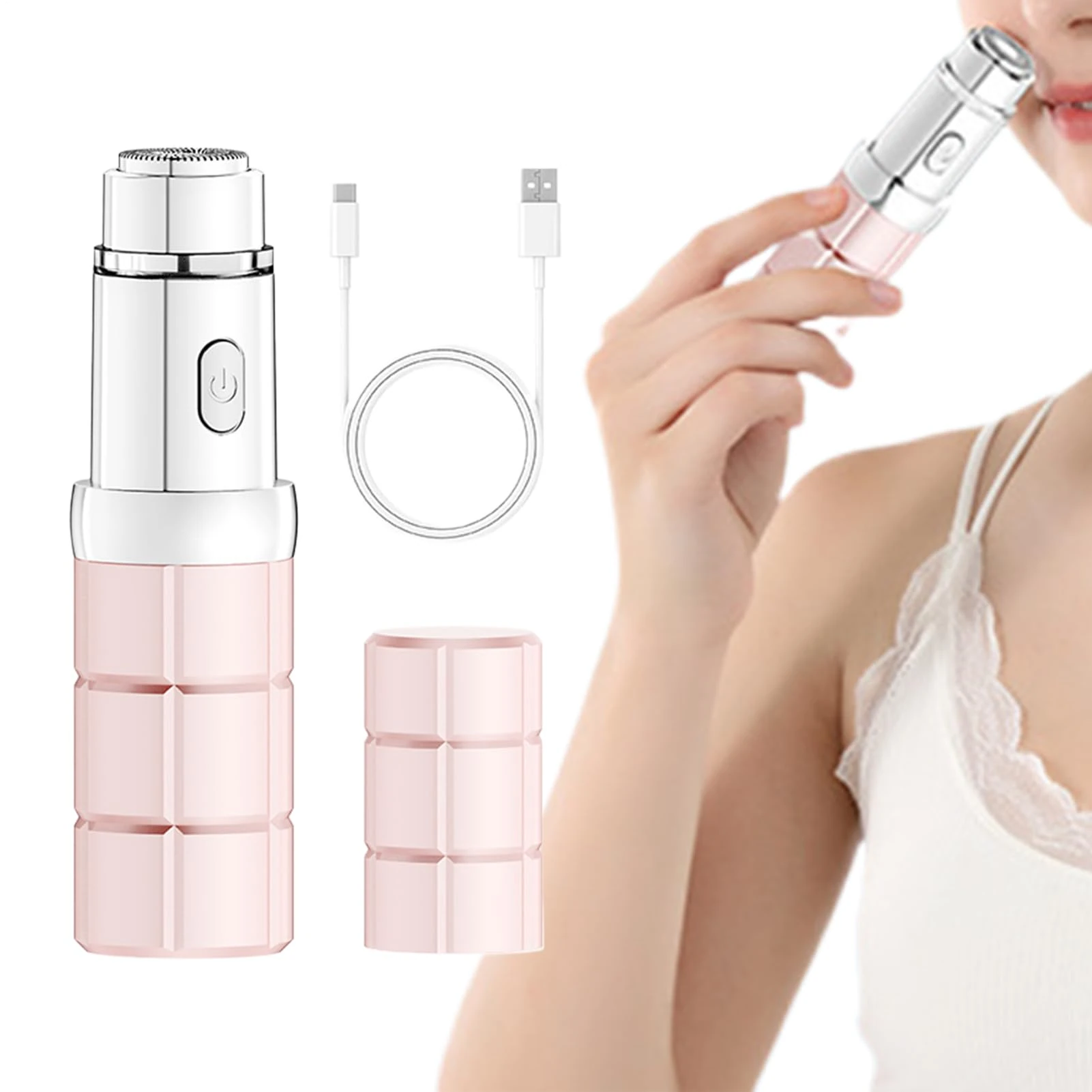 Yhsioaklo Electric Shaver for Women, Rechargeable Shaver in Lipstick Shape – Epilator and Trimmer for Face, Body, Legs, Care, Home, Salon, Intimate Beauty