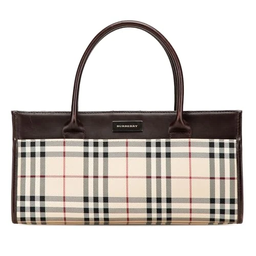 BURBERRY Pre-Loved House Check Canvas Handbag