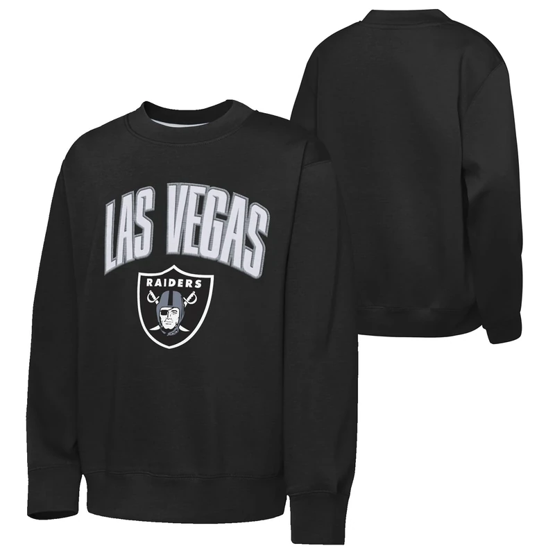 NFL Boys Place Kicker Po Flc Crew Neck Fleece, Black, 7-8 Years EU - Image 1