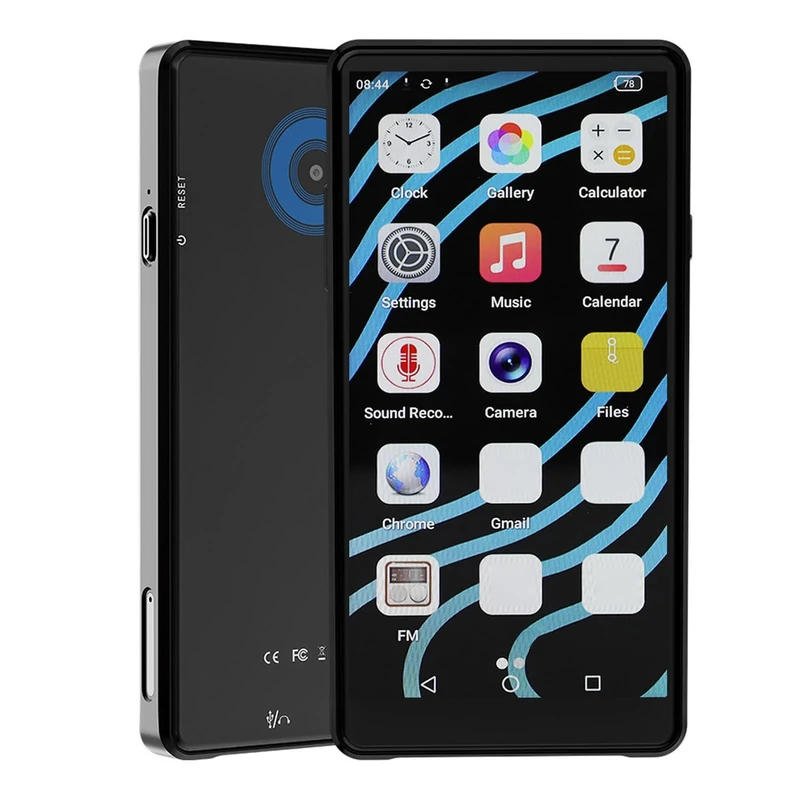 Lazmin112 Mp3 Player With Camera, 16Mp Ultrawide Lens, 4.99 Inch Hd Touchscreen, 1080P, Portable Mp3 Mp4 Player with Speaker, Clock, Recorder, Fm Radio, E Book Reader, 2500mah, 64Gb