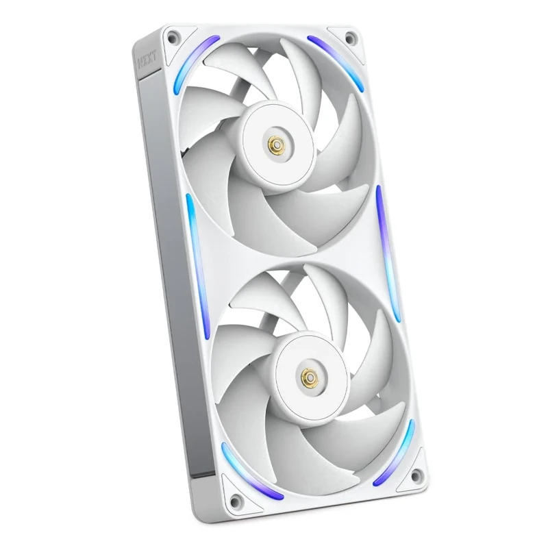NZXT F240X Performance Single-Frame Fan - 2x 120mm PWM RGB PC Case Fans - Max Airflow & Static Pressure - Low Noise - LCP Frame & Blades - Magnetic Fluid Dynamic Bearing - 30mm Thick - White
