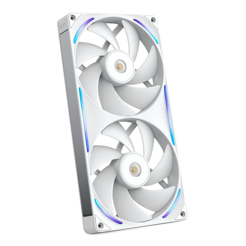 NZXT F280X Performance Single-Frame Fan - 2x 140mm PWM RGB PC Case Fans - Max Airflow & Static Pressure - Low Noise - LCP Frame & Blades - Magnetic Fluid Dynamic Bearing - 30mm Thick - White