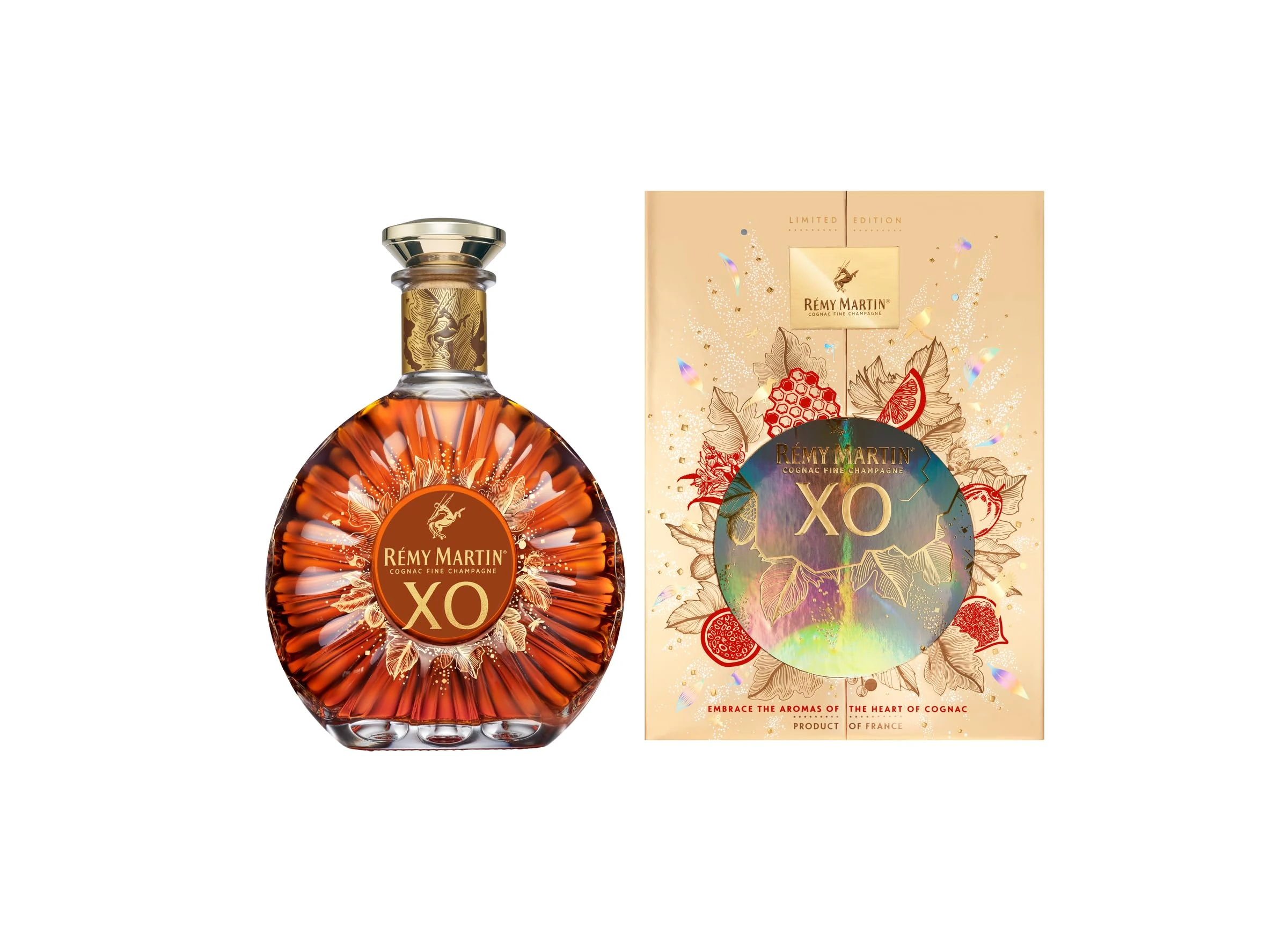 Remy Martin XO Cognac Fine Champagne | 2025 Limited Edition | The Heart of Cognac Collection | Golden Gift Box & Collector's Decanter | 70cl