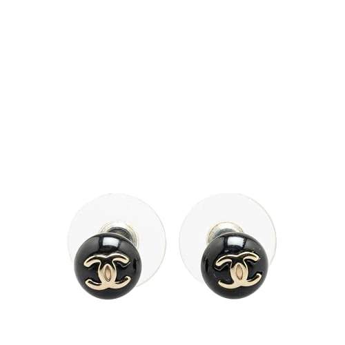 Pre-Loved Resin CC Button Push Back Earrings