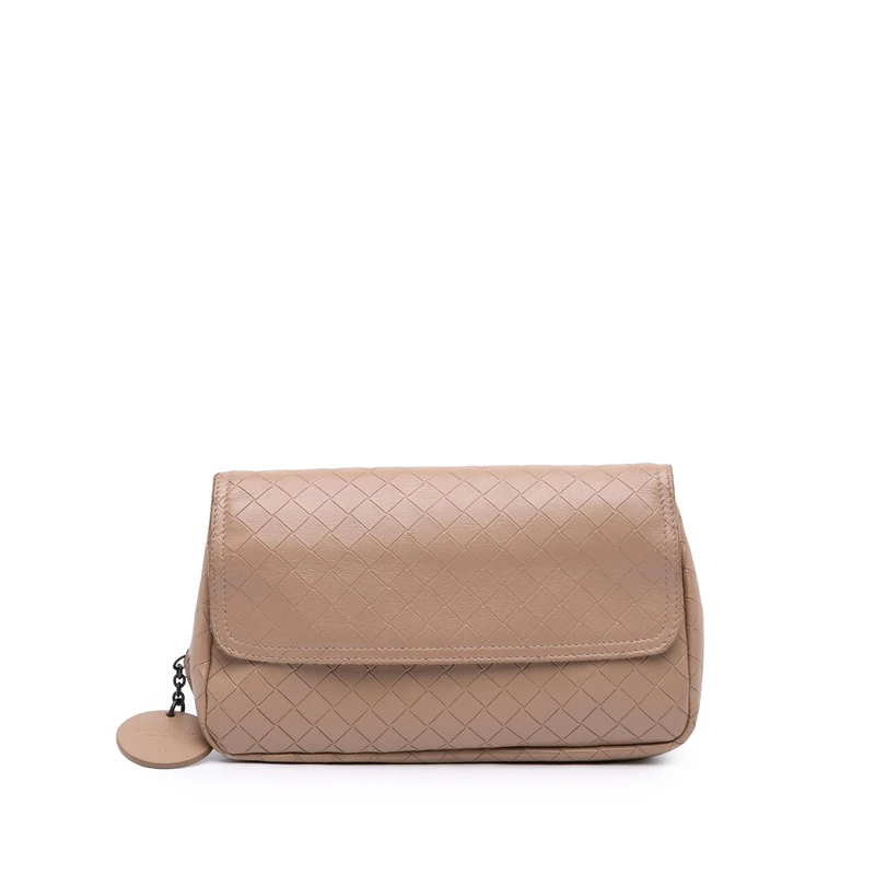 Bottega Veneta Small Intrecciato Chain Crossbody - Nude Brown