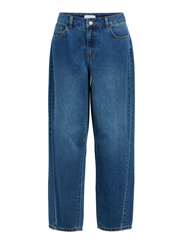 Object Women's Objmiu Zoe Mw Barrel Ankle Jeans Noos, Medium Blue (Medium Blue Denim), 42W x 32L