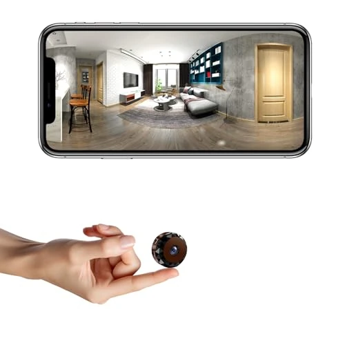 qoiq Spy Camera 1080P WiFi Hidden Cameras Wireless Indoor Secret Cam Mini Nanny Spy Cam Home Security Surveillance Cameras Micro Small Monitor Video Camera with Motion Detection (Dark Brown)