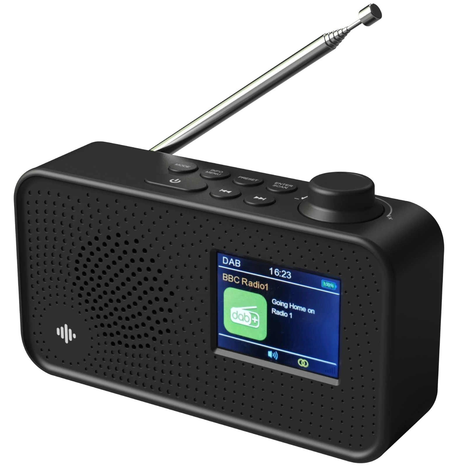 DAB Radio Portable, DAB Plus/DAB Radio, FM Radio, Small Radio, XL Large LCD Display Portable Radios Mains and Battery, USB Charging for 10 Hours Playback, (Melody by iBox)