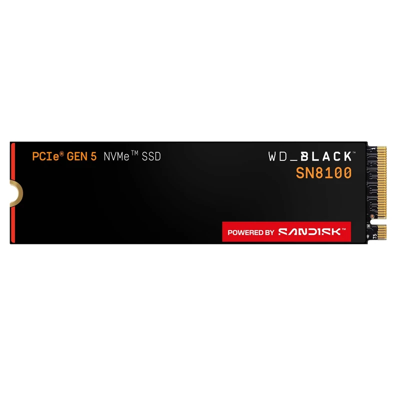 WD_BLACK SN8100 PCIe Gen 5 NVMe SSD 8TB (Up to 14,900MB/s read, 14,000MB/s write speeds, Next Gen TLC 3D CBA NAND, Up to 4,800TBW, Best for AI Applications, Gaming, Video Editing) POWERED BY SANDISK