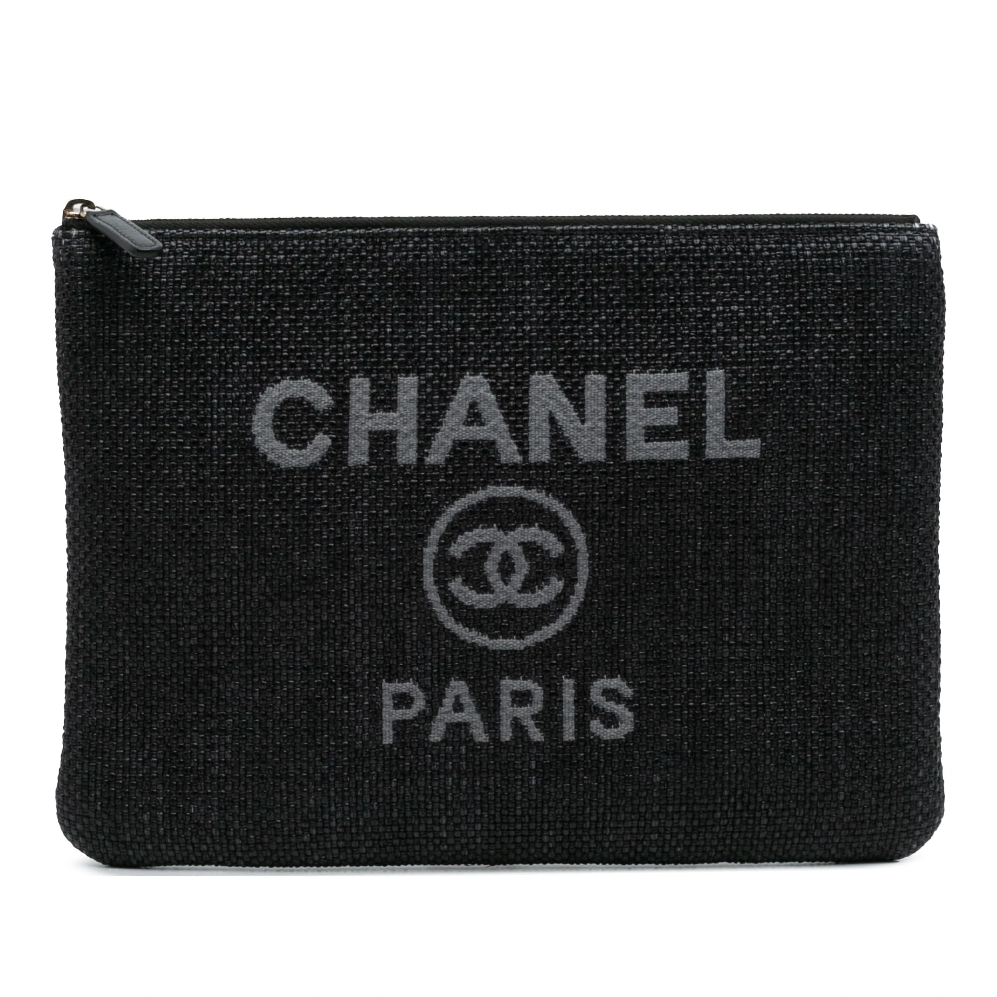Chanel Pre-Loved Medium Straw Deauville O Case Clutch