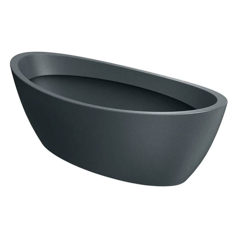 Prosperplast Aria Oval Planter 60x28x20, Graphite Grey