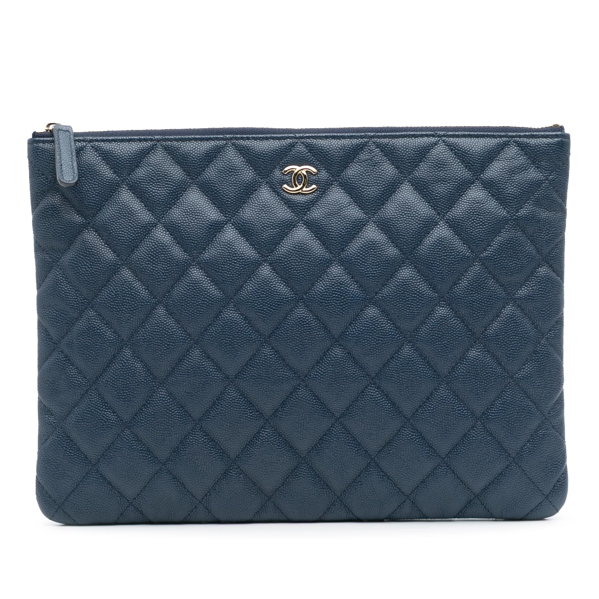 Chanel Pre-Loved Medium Quilted Caviar O Case Clutch