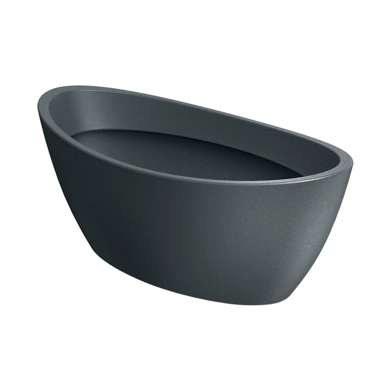 Prosperplast Aria Oval Planter 40x20x16, Graphite Grey - Image 1