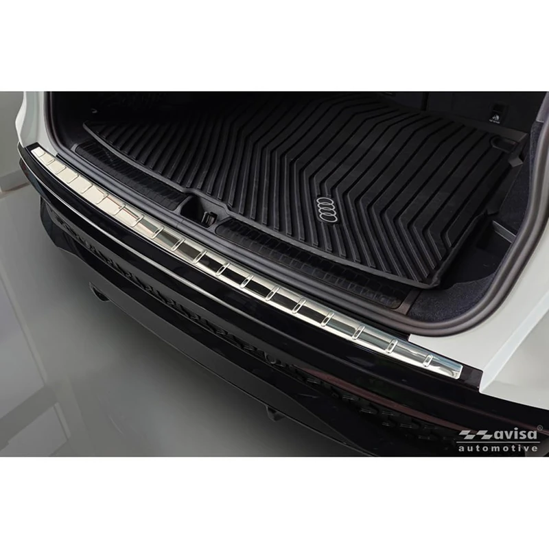 Avisa Chrome Stainless Steel Rear bumper protector compatible with Audi Q5 (GUB) 2025- 'Ribs' - Image 1