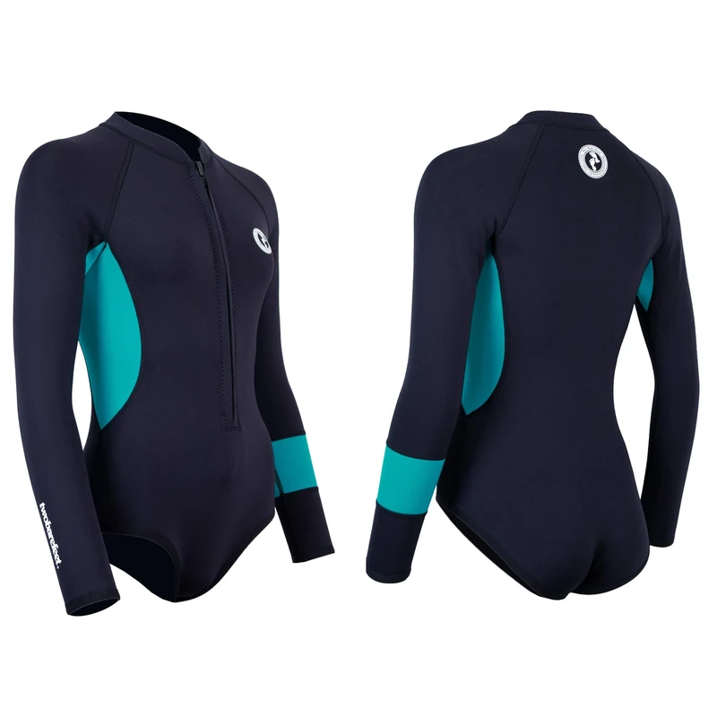 Two Bare Feet Women's 2mm Harmony One-Piece Wetsuit - Black/Teal