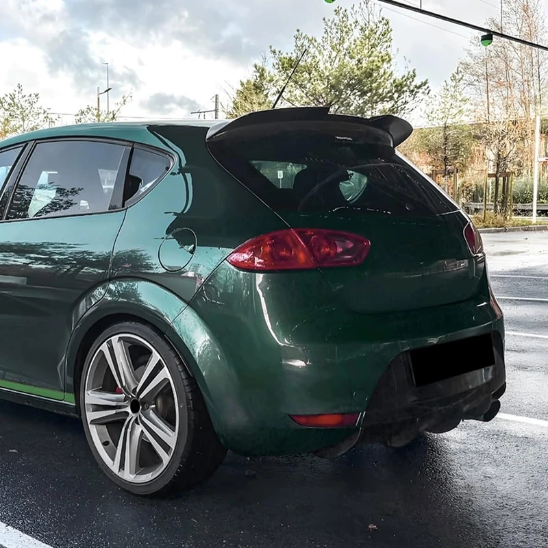 AutoStyle Roof spoiler compatible with Seat Leon 1P 5-doors Facelift 2009-2012 (ABS Glossy Black)
